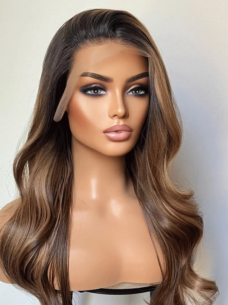 Synthetic Wig Heat Safe Synthetic Lace Front Wig for Women 24 Inches Bouncy Wavy