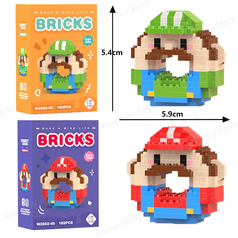 

New Mario Bros. Accessory Blocks Anime Figure Mini Assembly Model Room Decoration Cartoon Character Luigi Mario Puzzle Gift