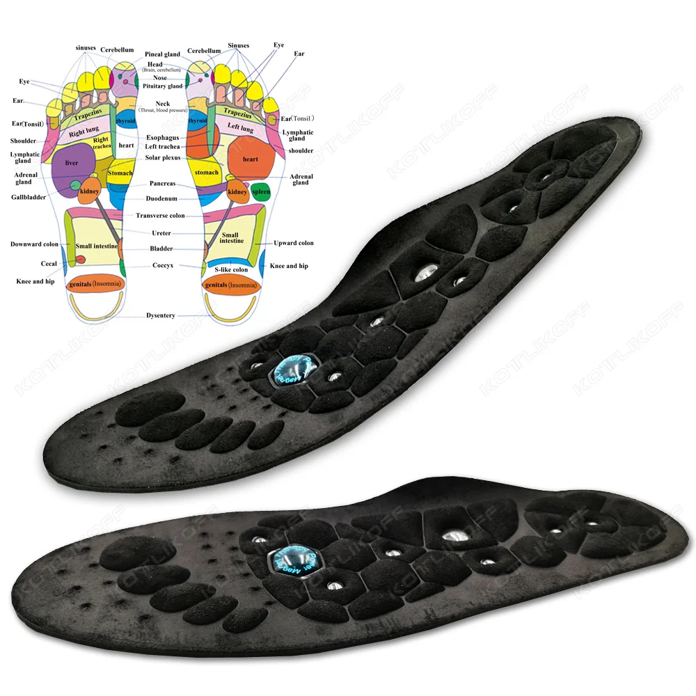 Magnetic Insoles Massage Inserts Massage Shoes Inserts Footwear Insoles Men Women Breathable Orthopedic Shoes 1 Pair