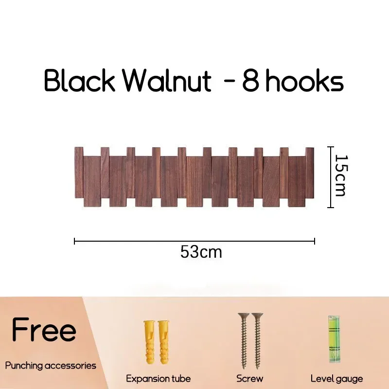 Black Walnut 8 Hooks