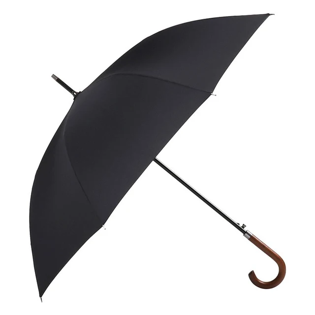 Long Umbrella 8K Windproof Wooden Handle Large Men Rain Umbrellas Business Walking Stick Self