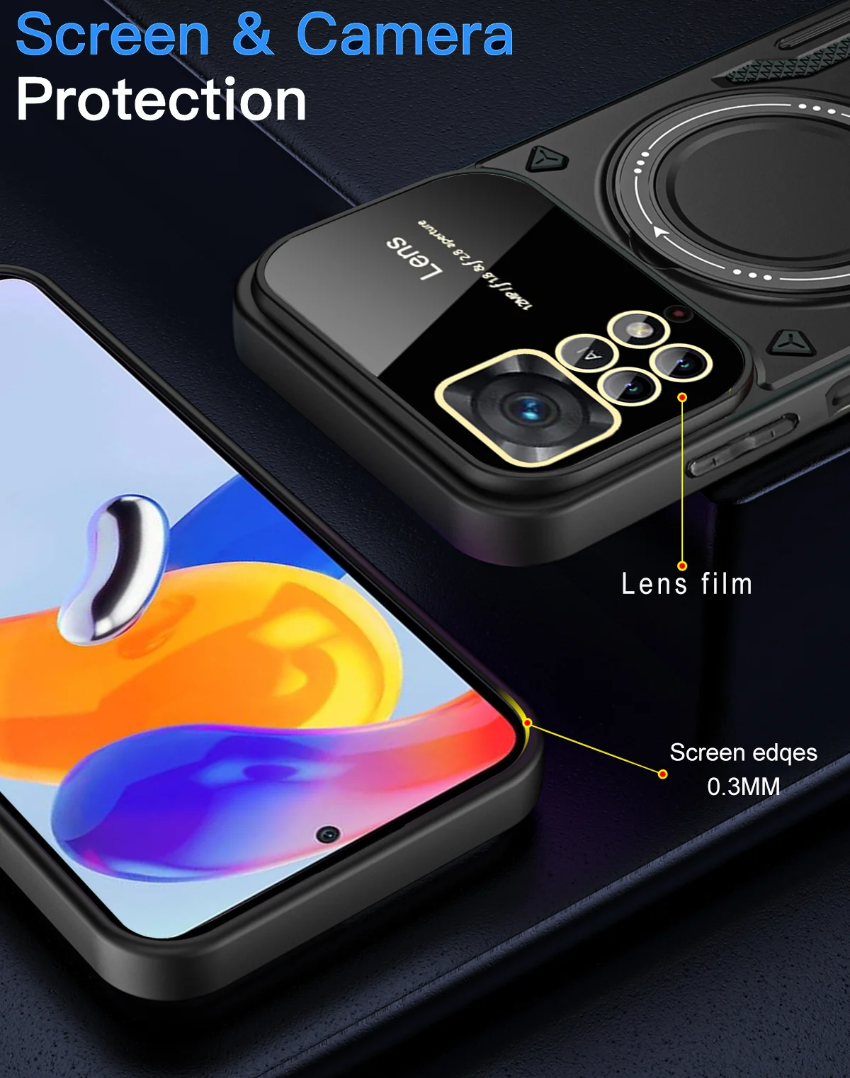 360° Rotating Magnetic Bracket Armored Phone Case Protective Cover