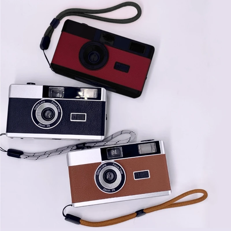 レトロスタイルのフィルムカメラ,フォーカスフリー,再利用可能