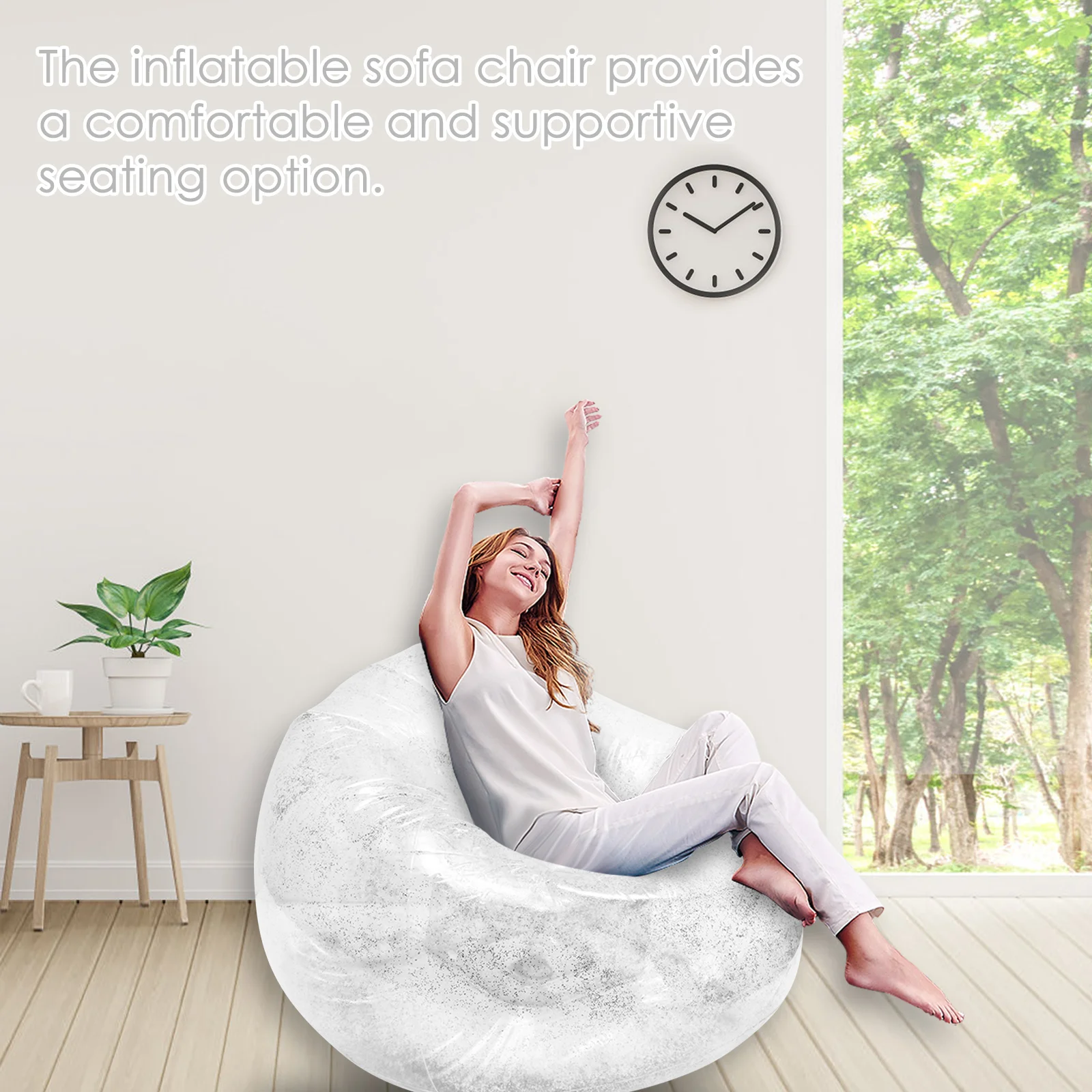 Description Picture 4 of itemTransparently Inflatable Lazy BeanBag Sofa Waterproofing PVC Folding Inflatable No Filler Lounge Chair Portable Air Sofa Chair