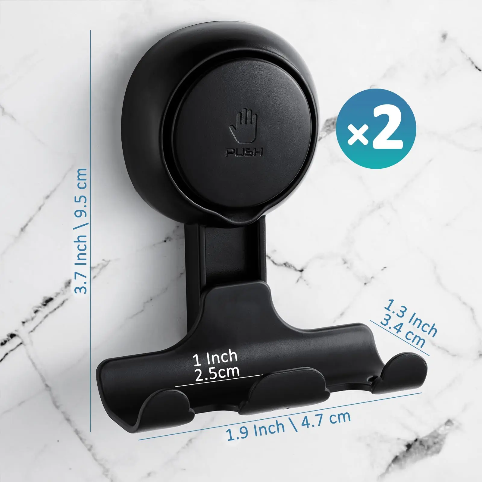 TAILI 2pcs Shaver Holder Washroom Wall Sucker Suction Cup Hook Razor No Drilling Bathroom Removable Reusable Shaver Holder Hook 6