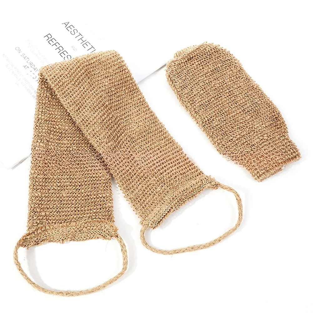 Body Scrubber Brush Strong Exfoliating Bathroom Tool Exfoliating Back Strap Natural Soft Unisex Bathroom Accessories Long 3