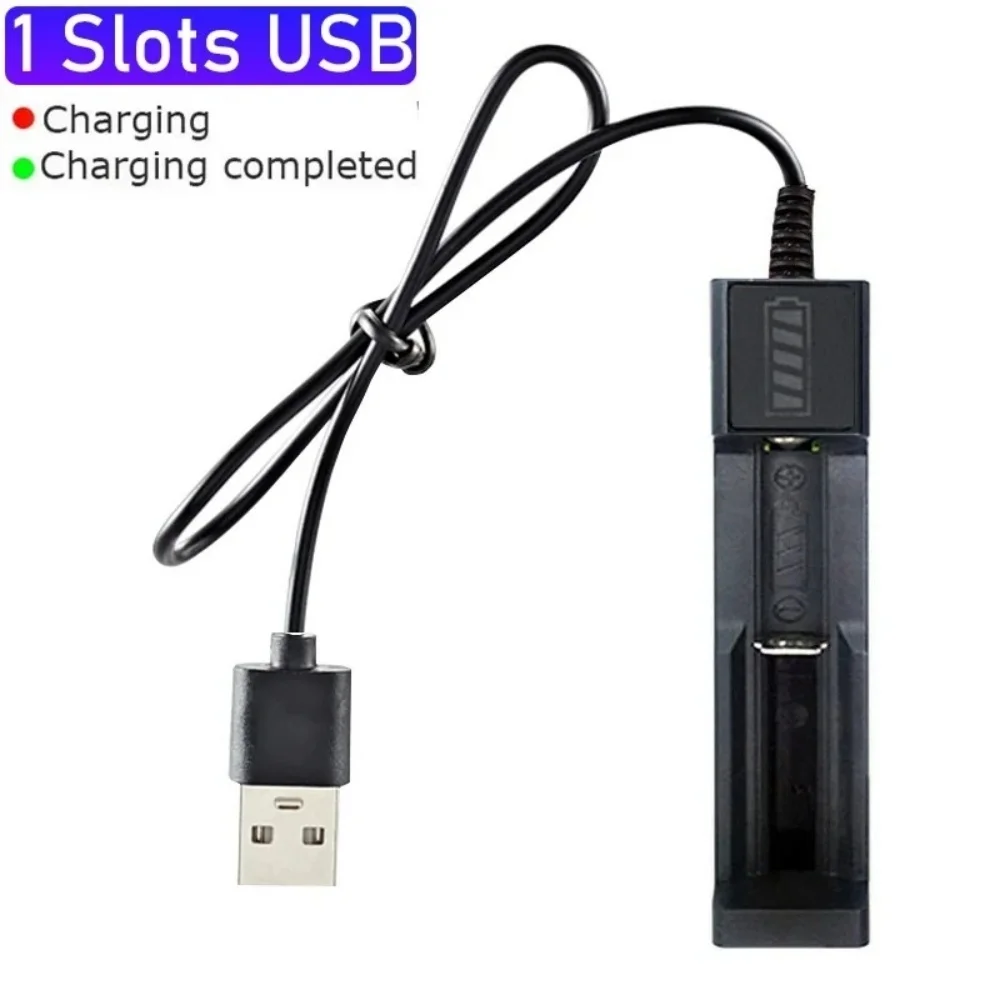 1/4 슬롯 리튬 배터리 충전기 USB 스마트 충전 배터리 박스 18650 10440 14500 14650 범용 충전식 배터리 홀더