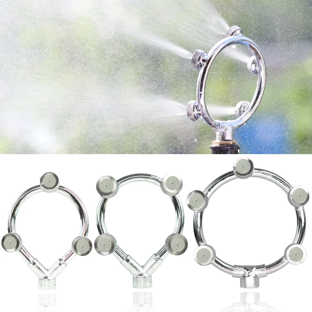 

1PC Stainless Steel Garden Misting Nozzles 3/4/5 Outlets Garden Watering Cooling Irrgation System Spray Sprinkler with M14 1/2''
