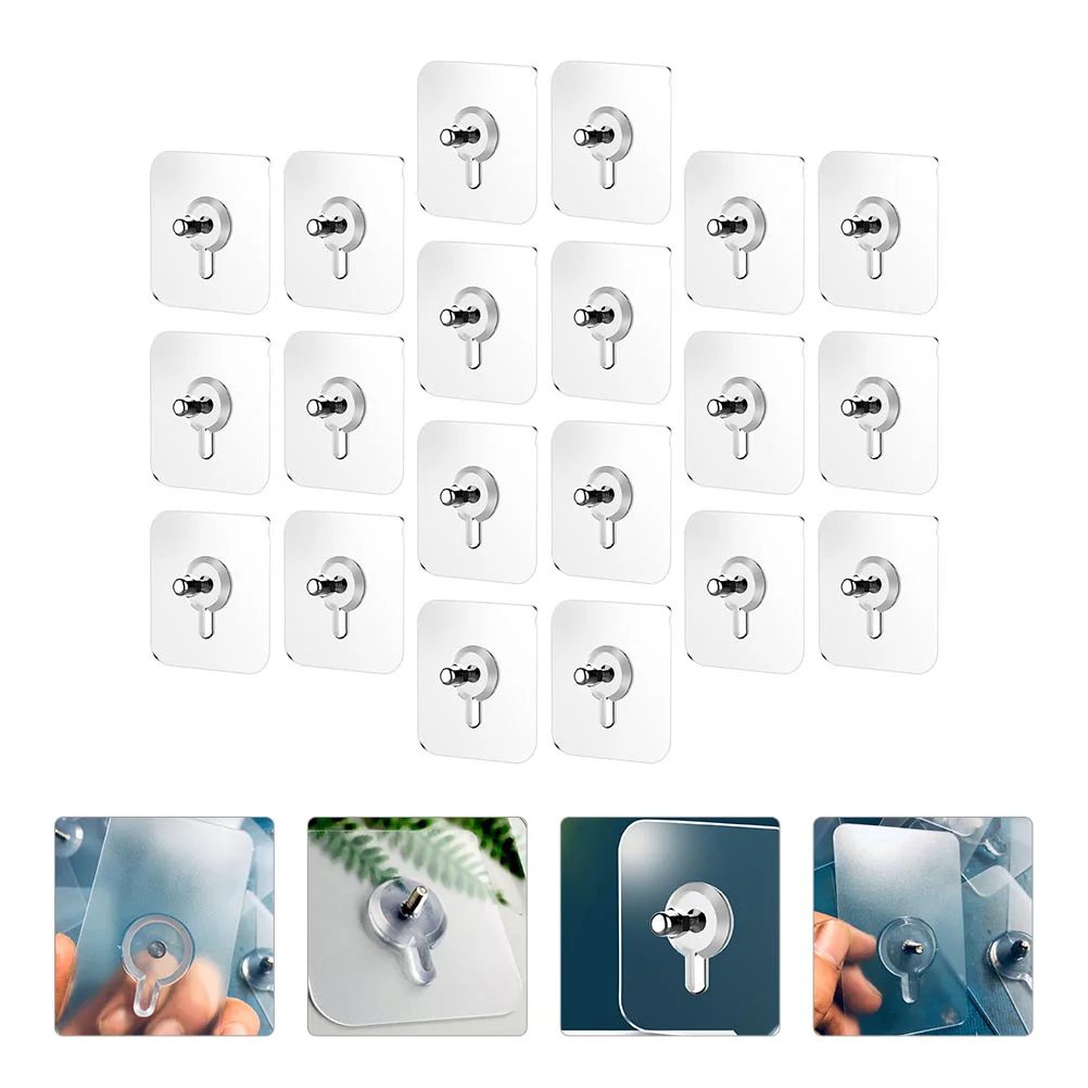 

No Trace Screw Sticker Wall Nail Stickers Adhesive Hooks Picture Hanging Rod Acrylic
