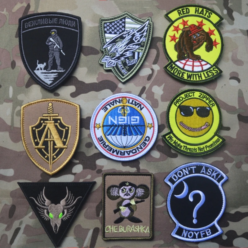 

Russian Tactical Accessories Seal Team Morale Emblem Bullhead Monster Armband Backpack Sticker Embroidered Hook&Loop Patches