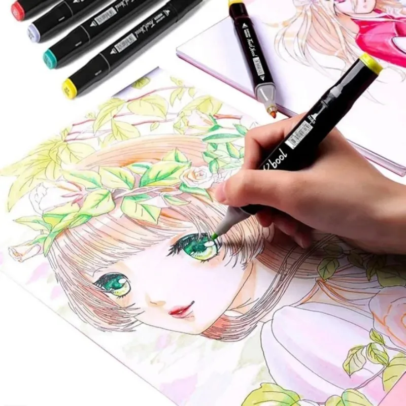 Kids Drawing Toys Double Headed Art Marker Pen Set for Draw Sketching Alcohol Oily Based Markers Graffiti Manga Supplies 2