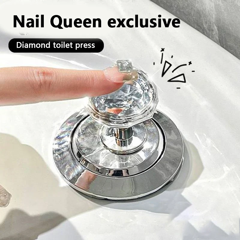Self-Adhesive Diamond Toilet Press Water Tank Flush Button Bathroom Door Handle Home Decoration push button switch toilet flush button toilet water tank valve toilet tank flush lever flushing plate set