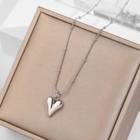 Ramos tempérament coeur pendentif chaîne collier pour femmes en acier inoxydable élégant collier ras du cou bijoux cadeau de fête 2