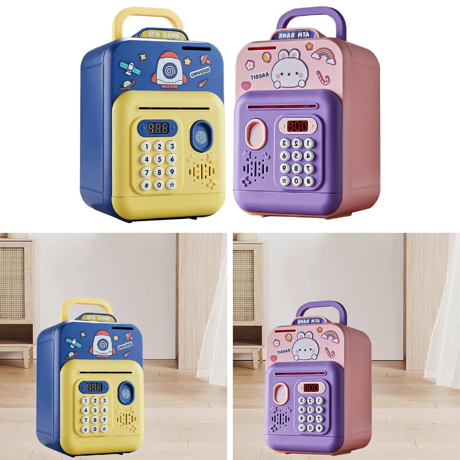 ATM Piggy Bank for Kids Auto Scroll Money Stylish Money Saving Box for Children Ages 3 4 5 6 7 8 Years Old Boys Girls Kids Gift