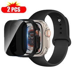 Enhanced Privacy Glass Case with Silicone Strap for Ultra 3 49mm (Black)