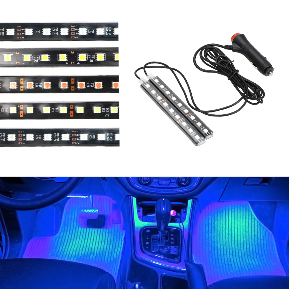 12V Diy Car Interior Decorative Light Led Strips Rgb Ambient Lamp Neon Mood Bulb Caravan Rv Off Road 4X4 Automotive Accessories