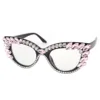 Cat Eye Reading Glasses Women Anti Blue Ray Pink White Rhinestone Trim Presbyopia Glasses Female Diopter From +100 To +400 4
