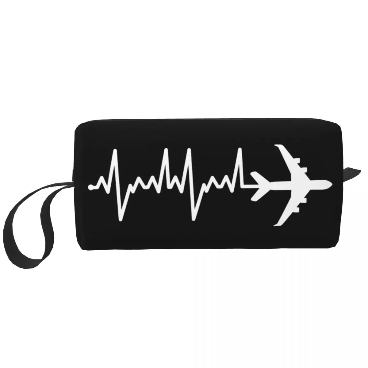 

Travel Aviation Airplane Heartbeat Pilot Toiletry Bag n Aviator Plane Gift Cosmetic Makeup Organizer Beauty Storage Dopp Kit Box