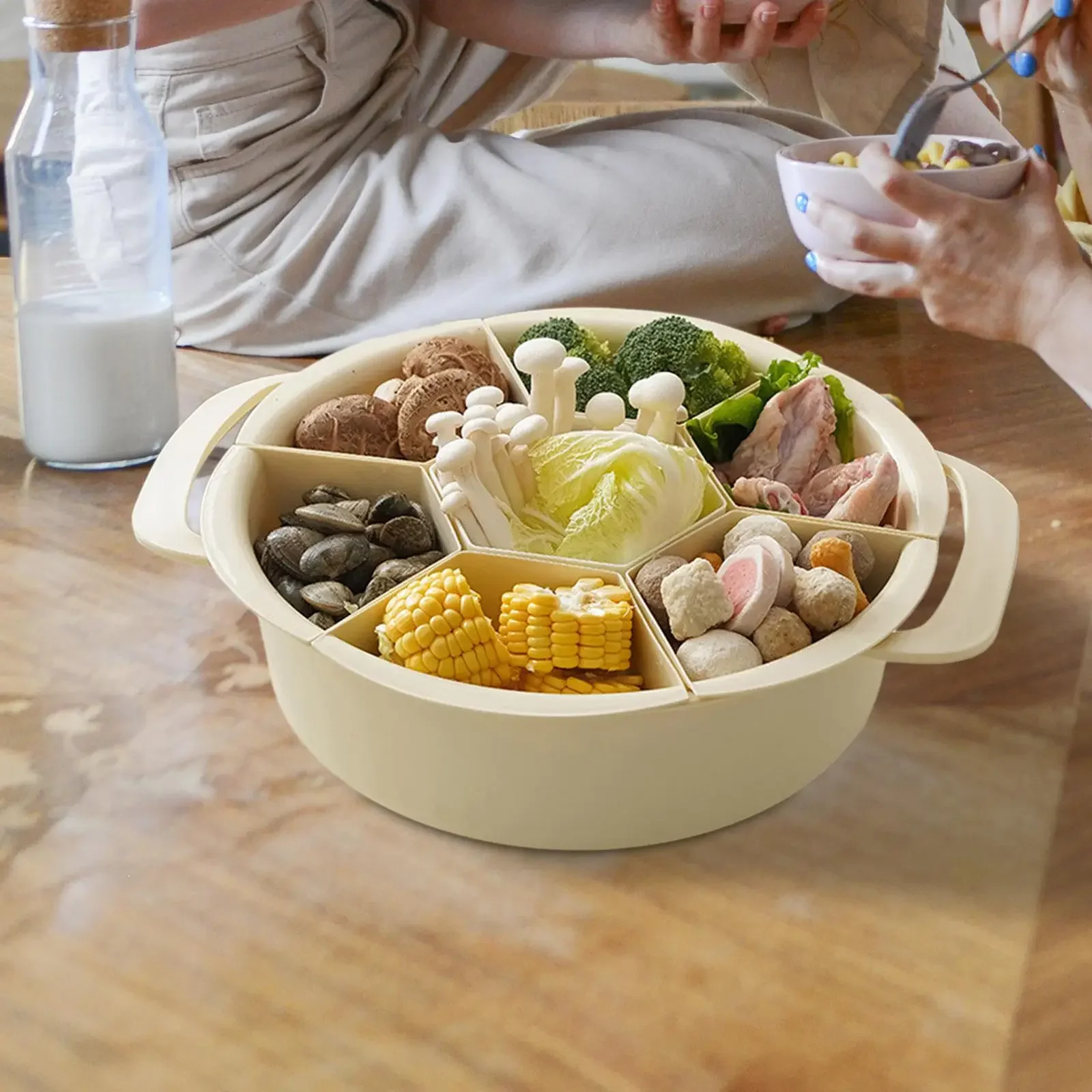 Drinkable and Rotatable Vegetable Basket for Home Hot Pot Ingredients Vegetable and Fruit Platters Safe Materials 4