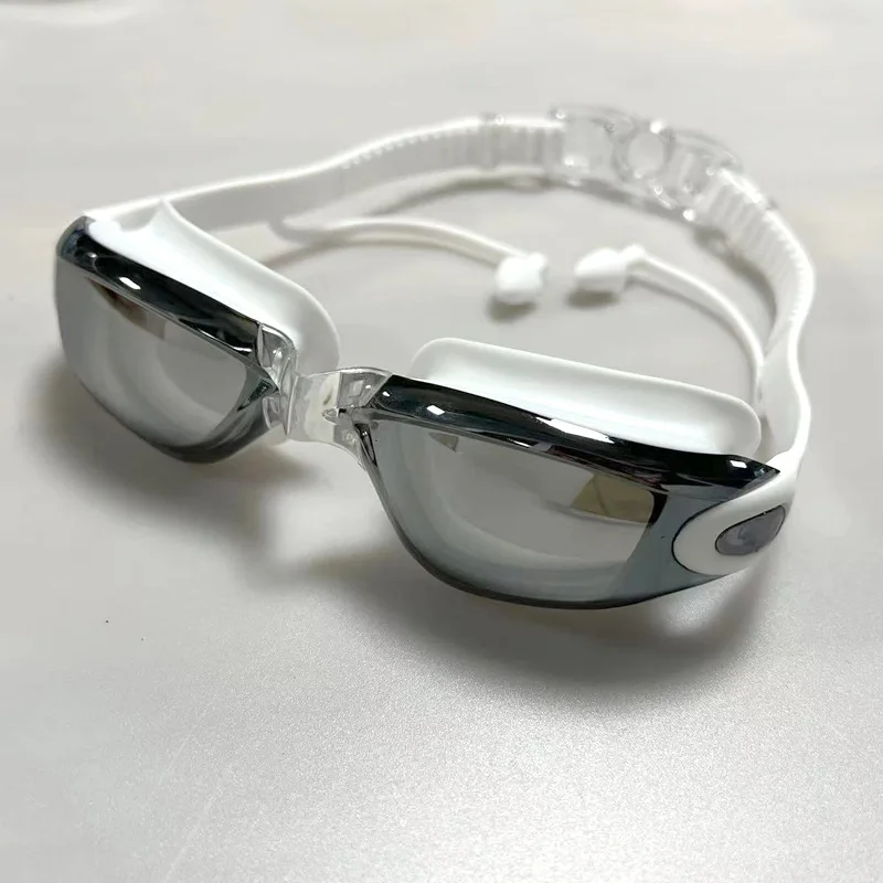 HD Anti-fog Silicone Waterproof Electroplating Swimming Goggles