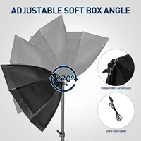Andoer Studio Photography Softbox Kit with 70cm/28inch  Softbox * 2 + 2.1M Metal Tripod Stand * 2 for Live Streaming - Image 3