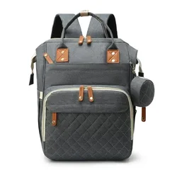 Waterproof Maternity Diaper Backpack - Large Capacity Baby Care Bag (Dark Gray)