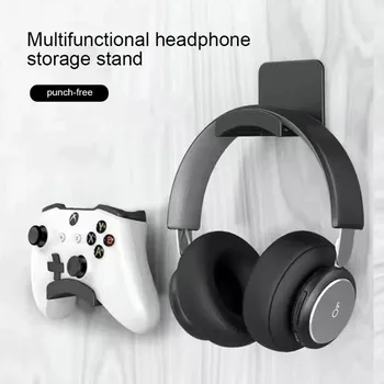 Suporte universal para fone de ouvido, suporte de plástico adesivo para montagem na parede sob a mesa, suporte para fone de ouvido para jogos 1