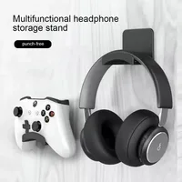 Universal Headphone Stand Adhensive Plastic Wall Mount Hanger Under Desk Headset Rack Holder Support for Gaming Earphone Bracket 1