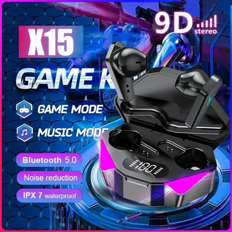 X15 TWS Wireless Earphone 5.3 bluetooth Headphone 65ms Low Latency Earbud Esport Gaming Headset Gamer with Mic For xiaomi iphone 2