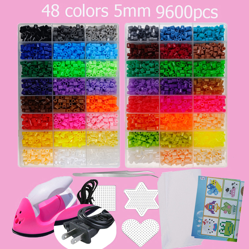 Hama Beads Box Embalagem Thermal mosaic Ferro EducaÃ§Ã£o Beads, Ironing beads Fuse Beads Brinquedo DIY, 24 48 72 Cores 2.6MM 5MM