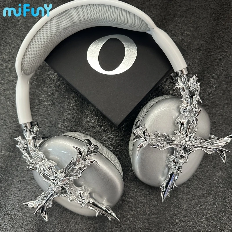 

Mifuny Airpods Max Cases Cover Silver Cross Earphone Decoration Design Accessories 3D Resin Printing Case for Airpods Max Y2k