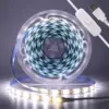 5V LED Strip Lights USB Flexible Ribbon Tape Light 60 LEDs/m SMD3528 Christmas DIY Backlight Party Decor Room Push Button Switch