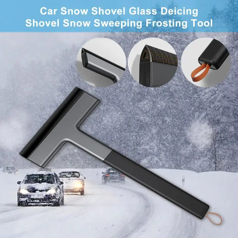 Windshield Ice Scraper Snow Shovel Ice Removal Tool With T-Shaped Handle Reusable Winter car Essentials Frost Scraping Tools