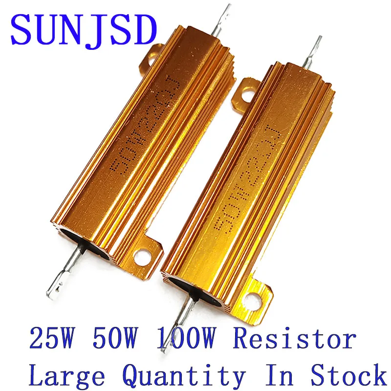 

Spot RX24 50W Aluminum Power Metal Shell Case Wirewound Resistor 6R 6.2RJ 7R 7.5R 8R 8.2R 9R 10R 12R 13R 15R 16R 18R 20R 22R Ohm