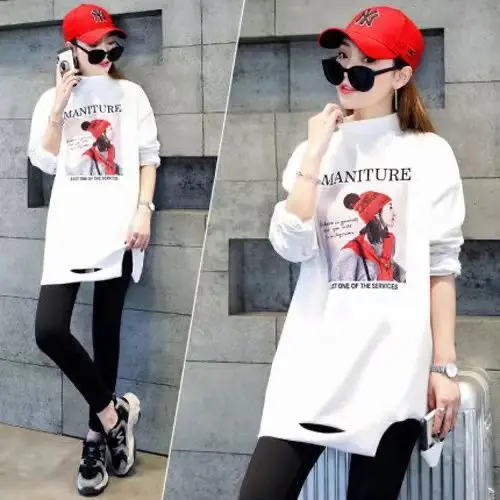 

Long Sleeve Women's Top Vintage T-shirt Woman Old Tees Sale Free Shipping Offe Clothing O Art Grunge Korean Fashion Alt Pulovers