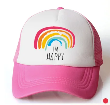 baby girl hat cap accessories for 3-8 years girls rainbow mesh  baseball cap summer sun casquette truck hat cap for toddler
