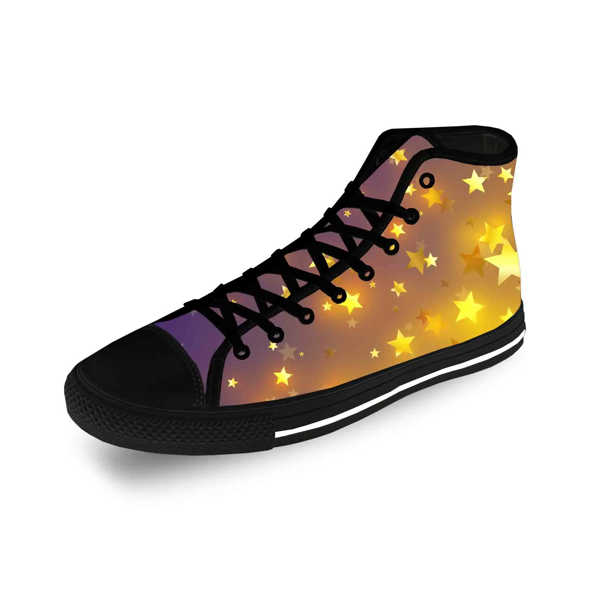 

Star Pattern Lightweight Cloth 3D Print Funny Hot Fashion High Top Canvas Shoes Mens Womens Teenager Casual Breathable Sneakers