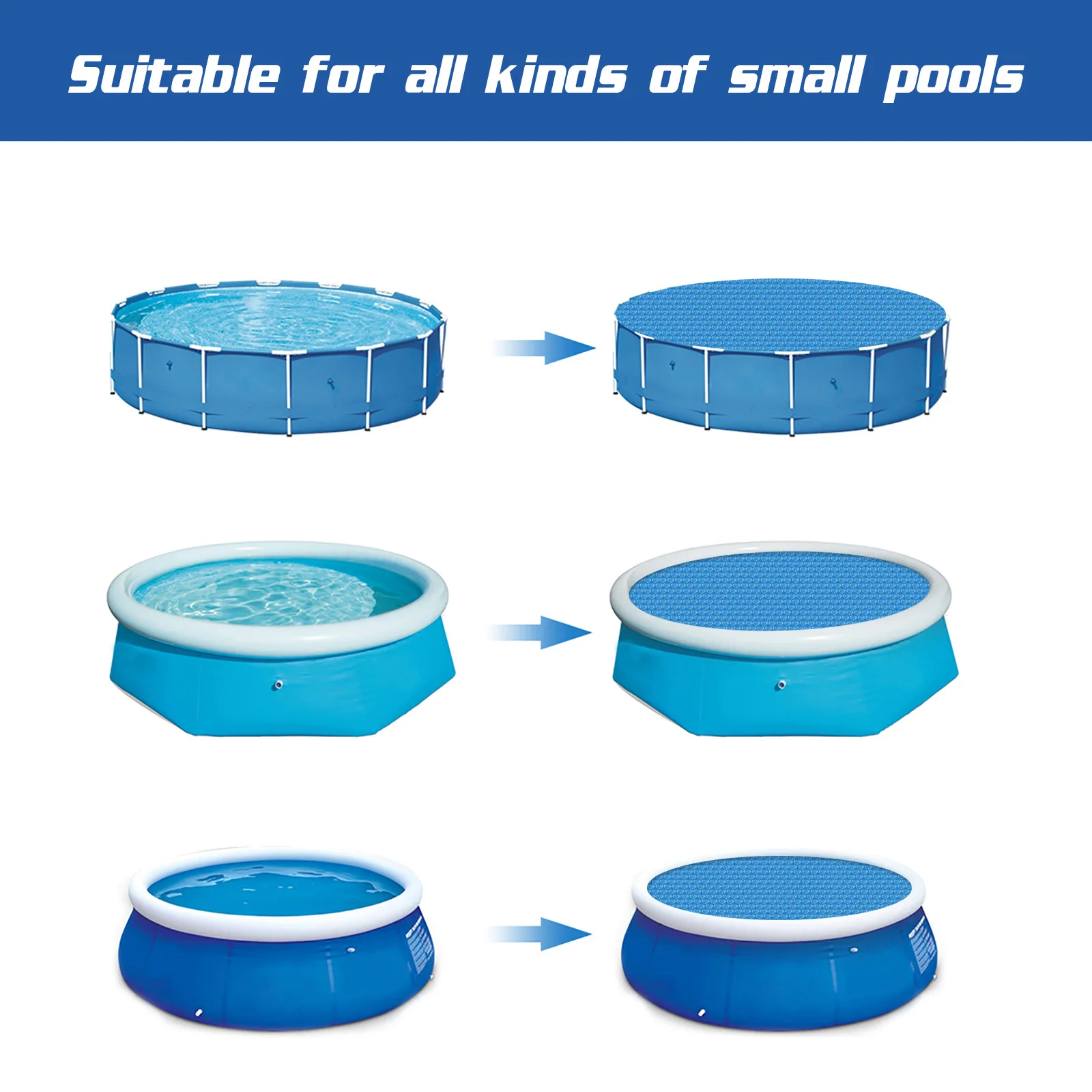 Swimming Pool Cover Round Solar Summer Waterproof Pool Tub Dust Outdoor Foldable Tarpaulin Bubble Blanket swimming pool cover