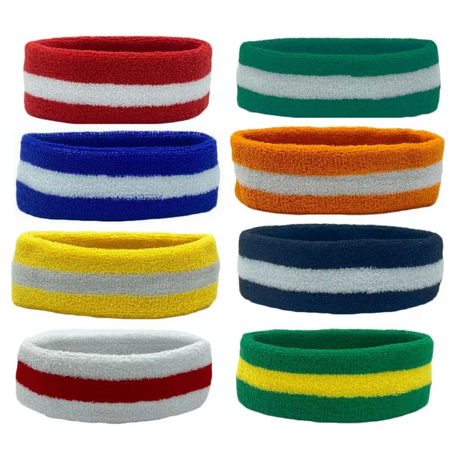 Towel Sweat Bands Set For Men Women Basketball Yoga Headband Tennis Wristbands Sport Gym Running Volleyball Wrist Wrap Sweatband 2