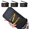 RFID Wallet Women Multi Card Wallet Zipper Credit Card Holder Minimalist Clutch Bag Initial Letter Pattern Leather Coin Purse 1