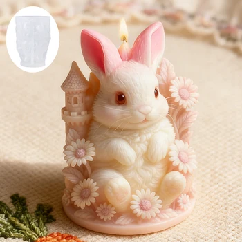 Rabbit Castle Candle Mold 1