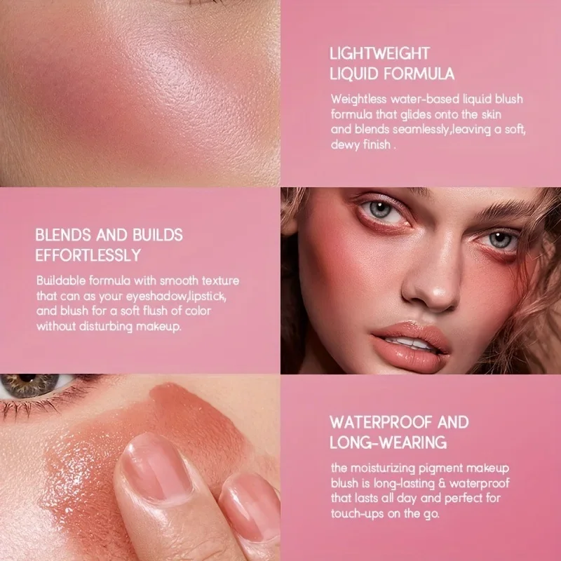 Liquid Blush Lasting Natural Liquid Contouring Face Blush Waterproof Facial Blushs Stick Soft Light Liquid Blush Beauty Cosmetic