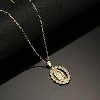 Pendentif Vierge Marie en Acier Inoxydable, Bijou au Design Classique, en Or, AAA CZ, Nouvelle Collection 5