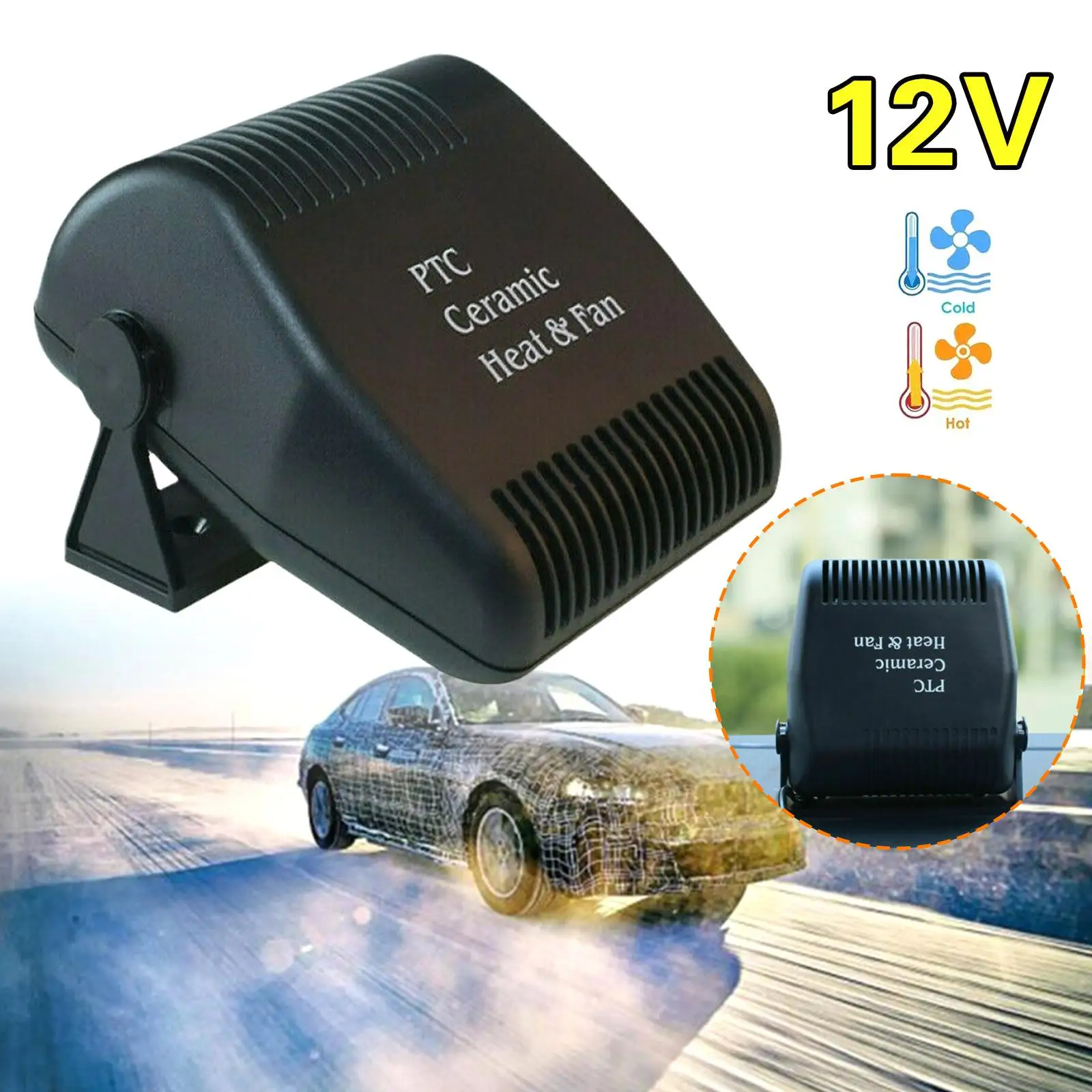 Riloer 12V Chauffage De Voiture 150W 2 In1 Chauffage