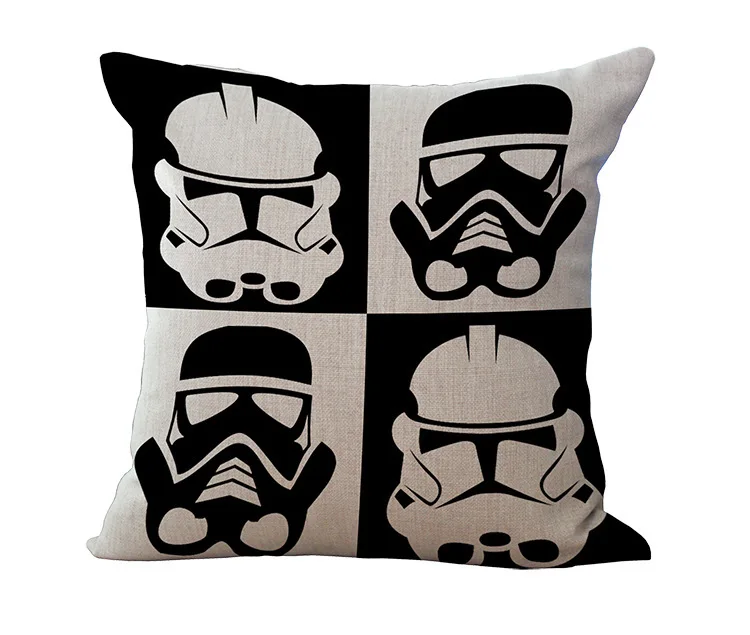 Funda de almohada de algodón y lino de Robot de guerra, cubierta decorativa de soldado de la tormenta mundial para habitación de niñas, cama, sofá y