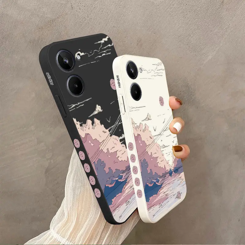 Anime Scenery Silicone Phone Case Cover