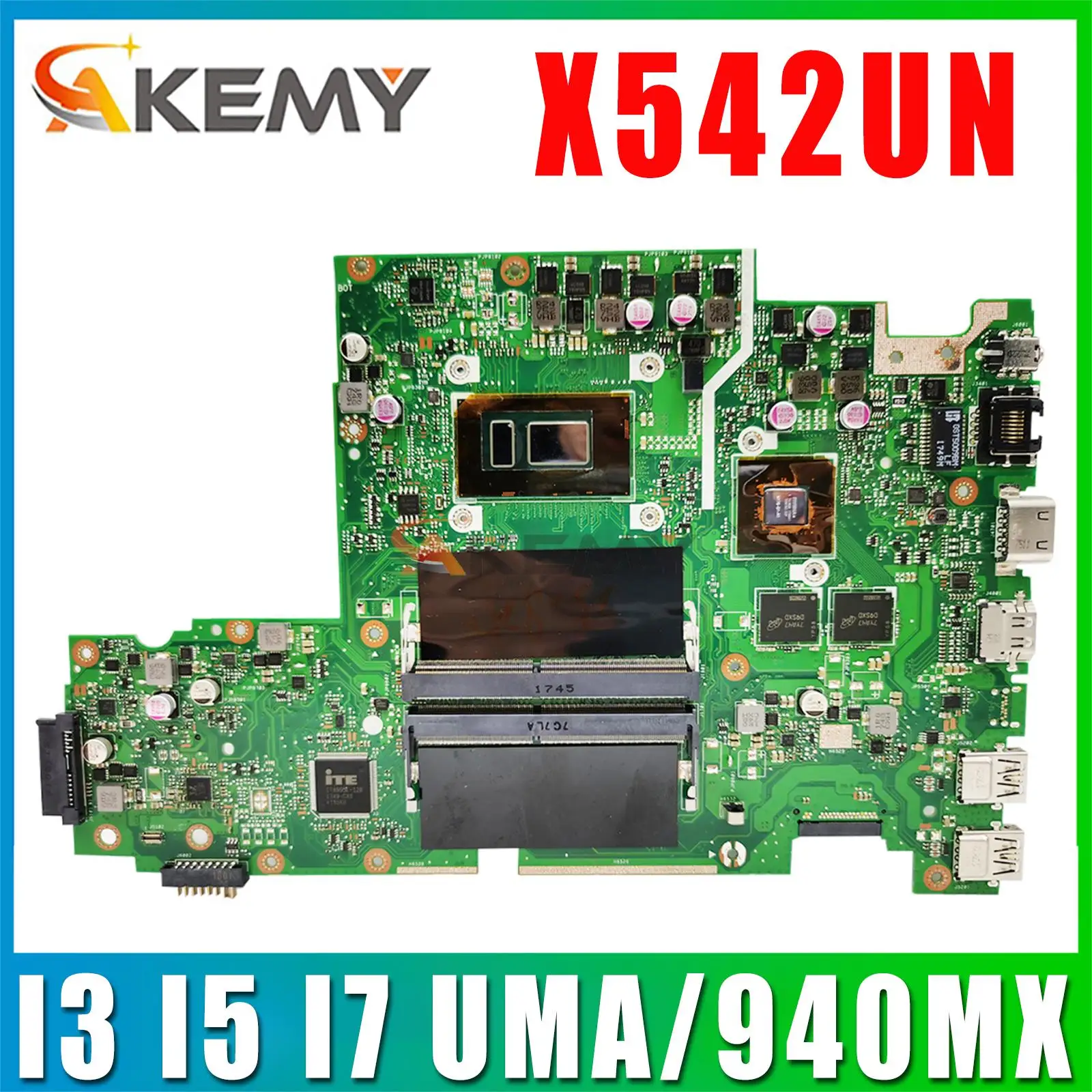 

Notebook X542UN Mainboard X542U X542UR X542URR X542UQ X542UF X542URV X542UA Laptop Motherboard I3 I5 I7 UMA/930MX/940MX/MX150