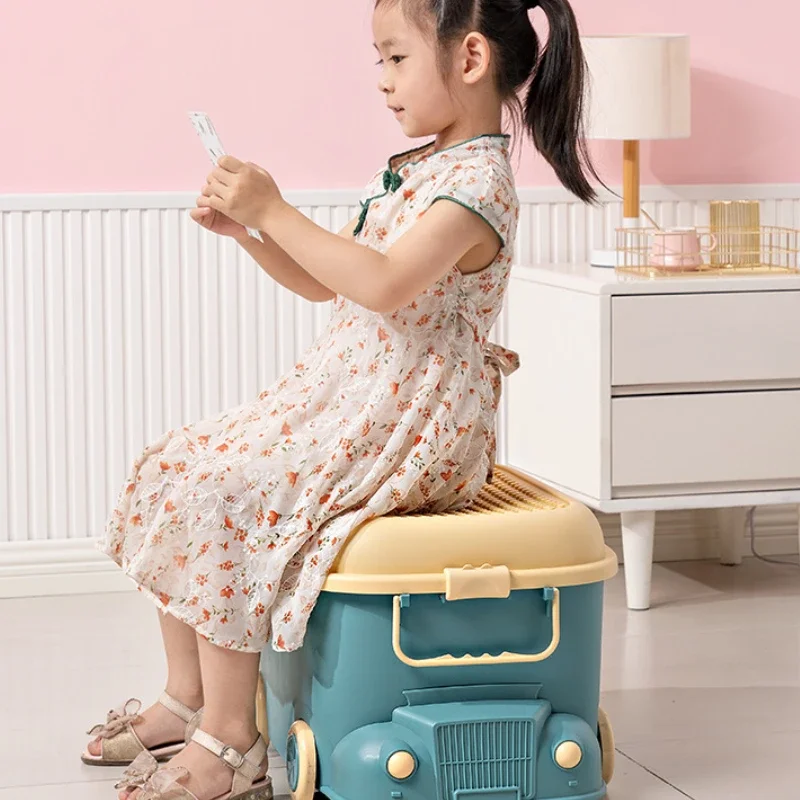 Children's Toys Storage Box, Home Thickening Organizer, Cute Funny Little Train Storage Box, Baby Clothes Snacks Box