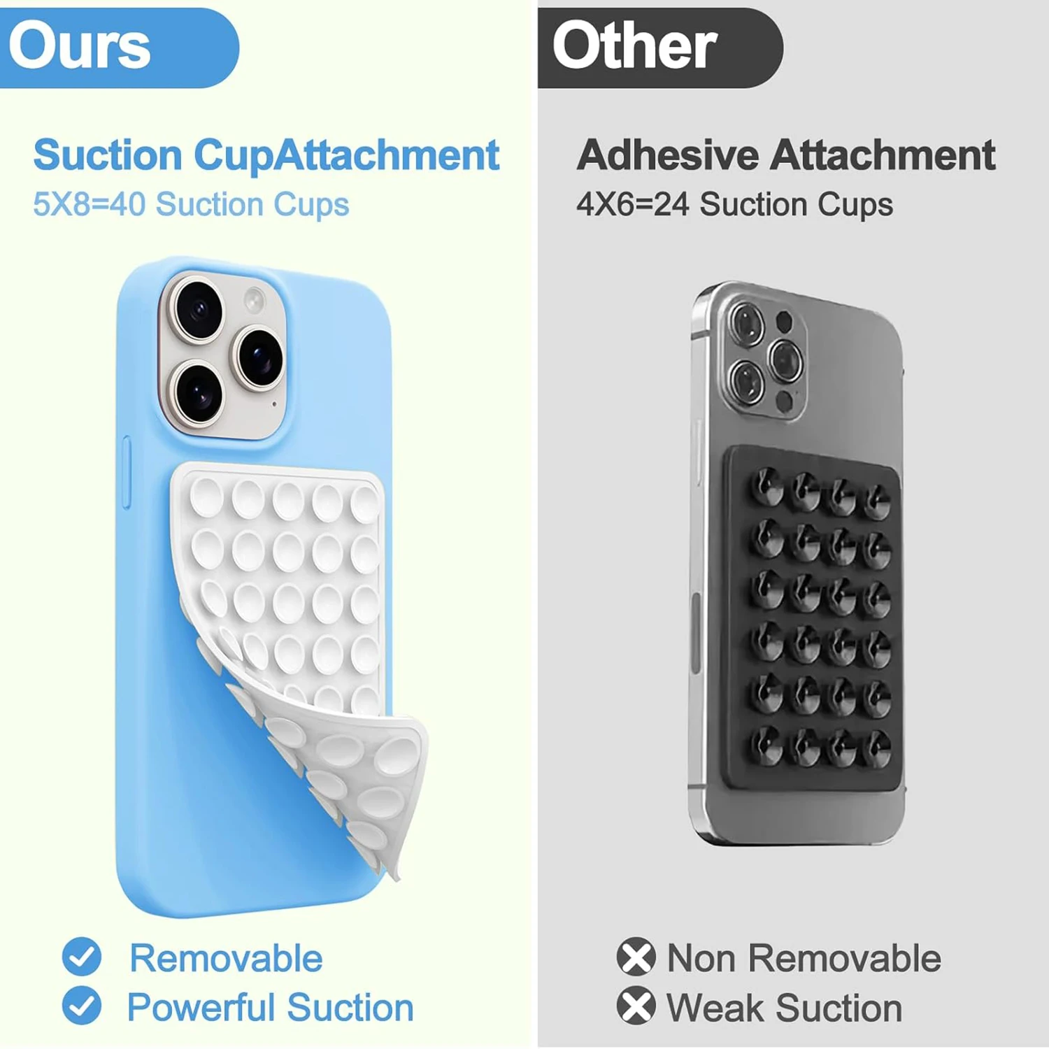 Double-Sided Silicone Suction Phone Case Mount Enhanced Suction Cup Power Thickened Hands-Free Phone Grip Sticky Holder Stands