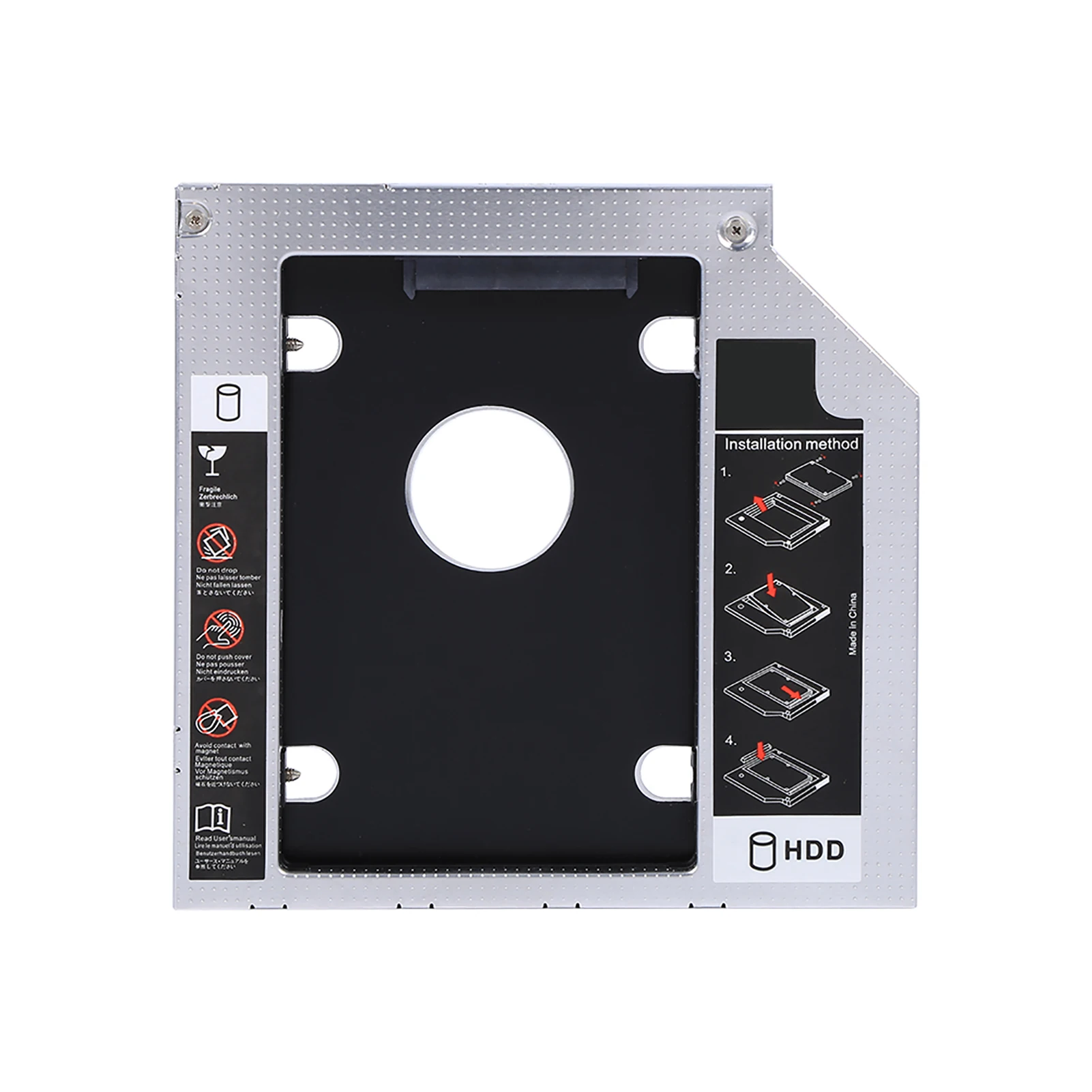 9.5mm 알루미늄 SATA HDD SSD 인클로저 하드 디스크 드라이브 베이 캐디 광학 DVD 어댑터 (노트북 하드 드라이브 베이용 하드 드라이브 어댑터)